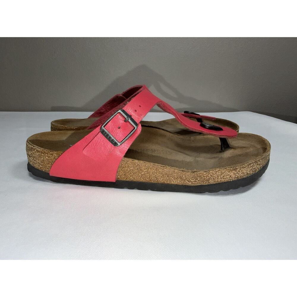 Birkenstock Women’s Gizeh Thong Sandals Cork Footbed Pink Size 9 EU 40 - Picture 5 of 14